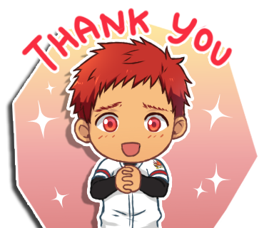 1boy bacchikoi! baseball_uniform facing_viewer furrowed_brow gradient_background kanada_toshu light_blush long_sleeves lowres male_focus mikkoukun open_mouth outline pink_background red_eyes redhead short_hair smile solo sparkle sportswear sticker_(medium) tan thank_you white_outline