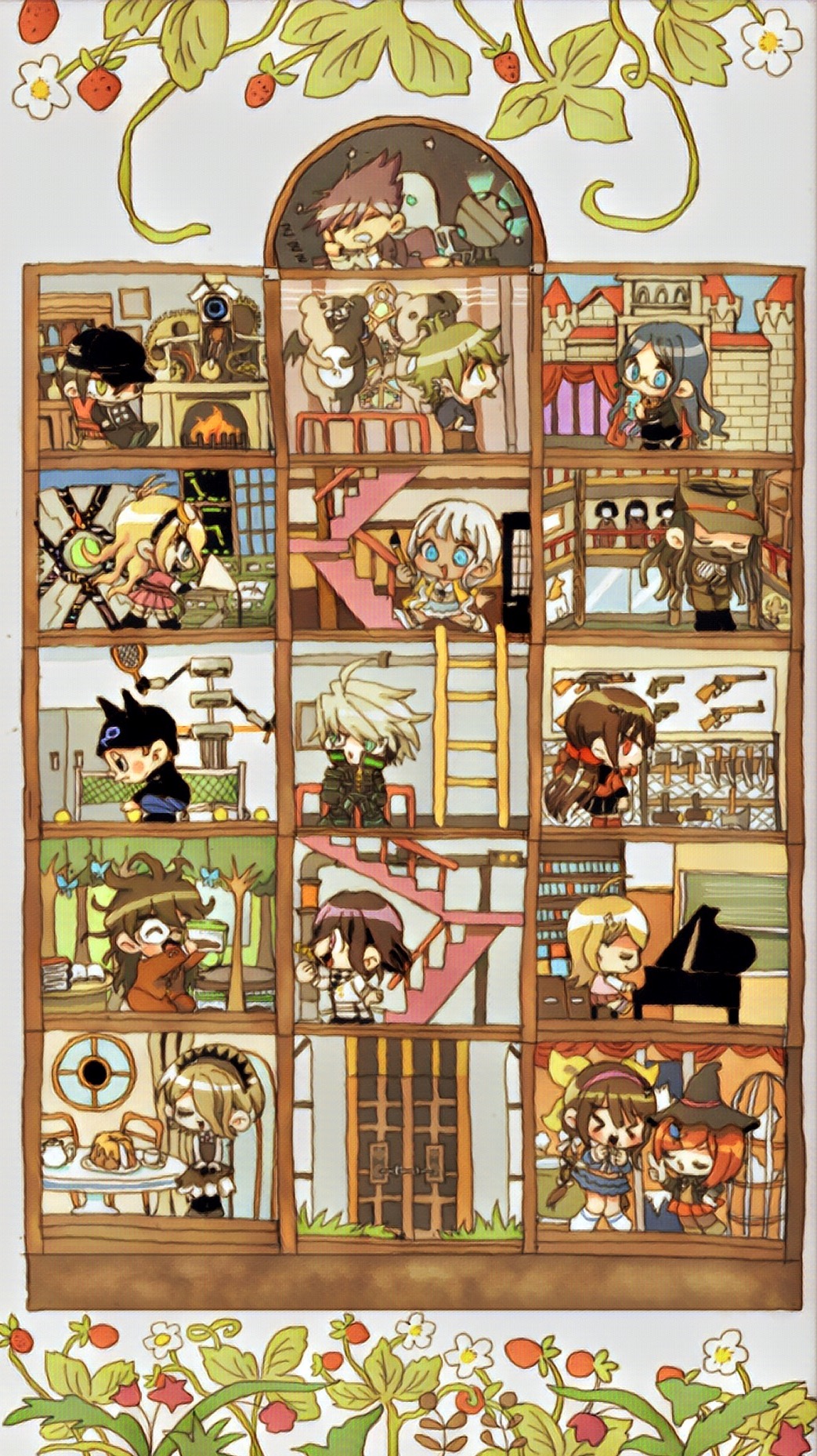 &gt;_&lt; 6+boys 6+girls ^_^ ahoge akamatsu_kaede amami_rantaro androgynous android animal_ear_headwear animal_ears ankle_socks antenna_hair armchair asymmetrical_sleeves axe ball bandaged_hand bandages barefoot baseball_cap beanie belt bikini bird birdcage black_belt black_dress black_eyes black_footwear black_gloves black_hair black_hat black_headdress black_jacket black_mask black_pants black_sailor_collar black_scarf black_skirt black_sleeves blazer blonde_hair blue_background blue_butterfly blue_eyes blue_hair blue_pants blue_serafuku blue_shirt blue_skirt blue_sleeves blunt_bangs blush_stickers book book_stack bookshelf boots bow bowtie brown_footwear brown_hair brown_jacket brown_pants brown_pantyhose brown_sleeves brown_suit brown_vest bug building bundt_cake butterfly buttons cage castle cat_ears chabashira_tenko chair chalkboard checkered_clothes checkered_scarf chibi clenched_hand clenched_hands closed_eyes closed_mouth coat coat_partially_removed collared_shirt commentary_request covered_mouth crossed_arms curtains danganronpa_(series) danganronpa_v3:_killing_harmony dark-skinned_female dark_skin daruma_doll double-breasted dove dress drink drooling ear_piercing elevator everyone fake_animal_ears fireplace flower food frilled_skirt frills from_behind from_side frown fruit gakuran gem_hair_ornament glasses gloves goggles goggles_on_head gokuhara_gonta grass green_bow green_eyes green_hair green_hat green_jacket green_pants grey_jacket grey_sleeves gun hair_bow hair_ornament hair_over_one_eye hair_scrunchie hairband hairclip half-closed_eyes hammer hand_on_own_cheek hand_on_own_face hand_on_own_hip handgun hands_on_own_hips harukawa_maki hat highres holding holding_cage holding_drink holding_paintbrush hoshi_ryoma indoors industrial_pipe insect_cage instrument iruma_miu jacket k1-b0 knee_boots kneeling knife ladder layered_dress layered_sleeves leaf light_frown long_hair long_skirt long_sleeves looking_back low_twintails lying machinery maid_headdress mask medium_dress messy_hair midriff miniskirt mismatched_sleeves momota_kaito mouth_mask multiple_belts multiple_boys multiple_girls music musical_note musical_note_hair_ornament necktie oma_kokichi on_chair on_side on_stool one_eye_covered open_book open_clothes open_jacket open_mouth orange_bow orange_bowtie overgrown paintbrush pants pantyhose peaked_cap piano piercing pink_hairband pink_serafuku pink_shirt pink_skirt pink_sleeves pink_vest plant playing_instrument playing_piano pleated_skirt purple_coat purple_hair purple_necktie purple_skirt purple_sleeves racket red_scrunchie red_shirt red_skirt red_sleeves red_thighhighs redhead robot round_eyewear saihara_shuichi sailor_collar scarf school_uniform scrunchie serafuku shinguji_korekiyo shirogane_tsumugi shirt short_hair shotgun sitting skirt skirt_set sleeping sleeveless sleeveless_dress smile socks spiky_hair squatting stained_glass stairs statue straight_hair strawberry striped_clothes striped_pants sugi_haeru suit swimsuit table teapot teeth tennis_ball tennis_racket thigh-highs thigh_belt thigh_strap tojo_kirumi twintails two-tone_scarf upper_teeth_only very_long_hair vest vines violet_eyes weapon white_bikini white_dress white_flower white_footwear white_hair white_jacket white_pants white_scarf white_shirt white_sleeves white_socks white_undershirt window witch_hat yellow-framed_eyewear yellow_eyes yellow_raincoat yellow_sleeves yonaga_angie yumeno_himiko zipper