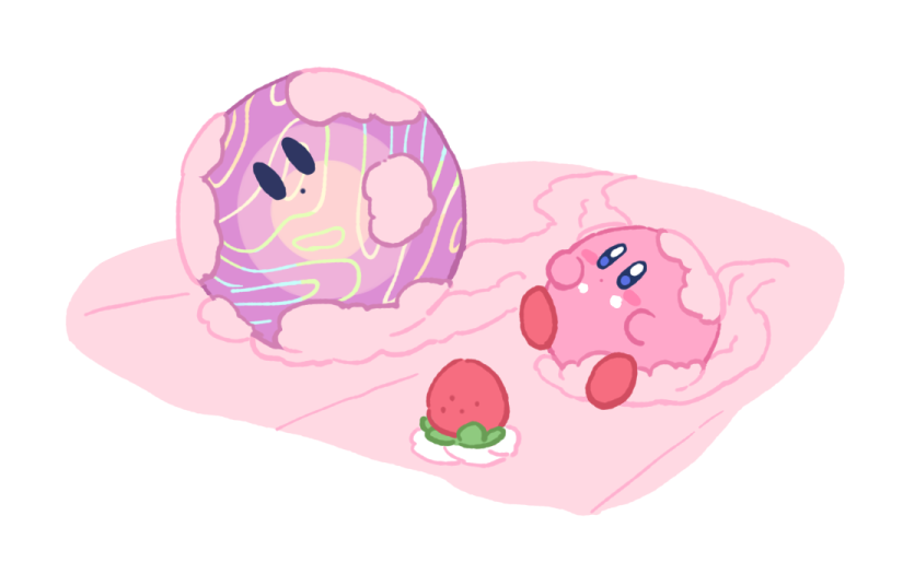 blush_stickers colored_skin commentary_request food fruit kirby kirby's_dream_buffet kirby:_star_allies kirby_(series) lena18 no_humans orb pink_skin purple_skin solid_oval_eyes strawberry void_termina