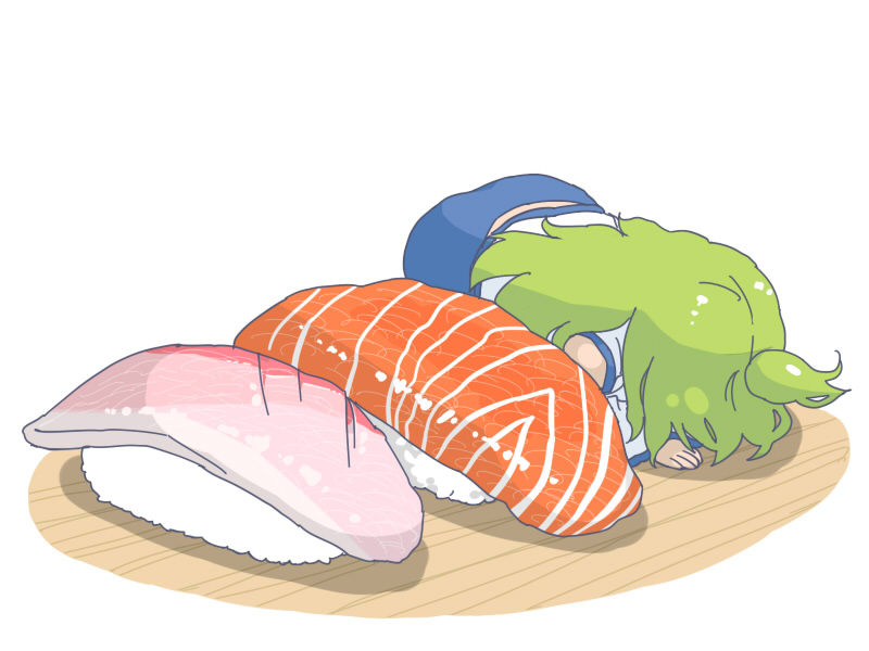 abekawa food in_food kochiya_sanae minigirl parody solo sushi touhou