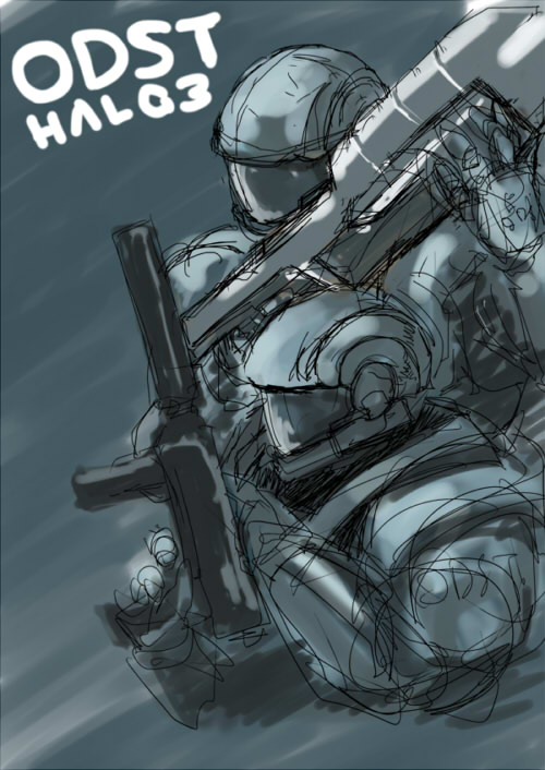 assault_rifle english gun halo_(game) helmet odst power_suit rifle submachine_gun weapon