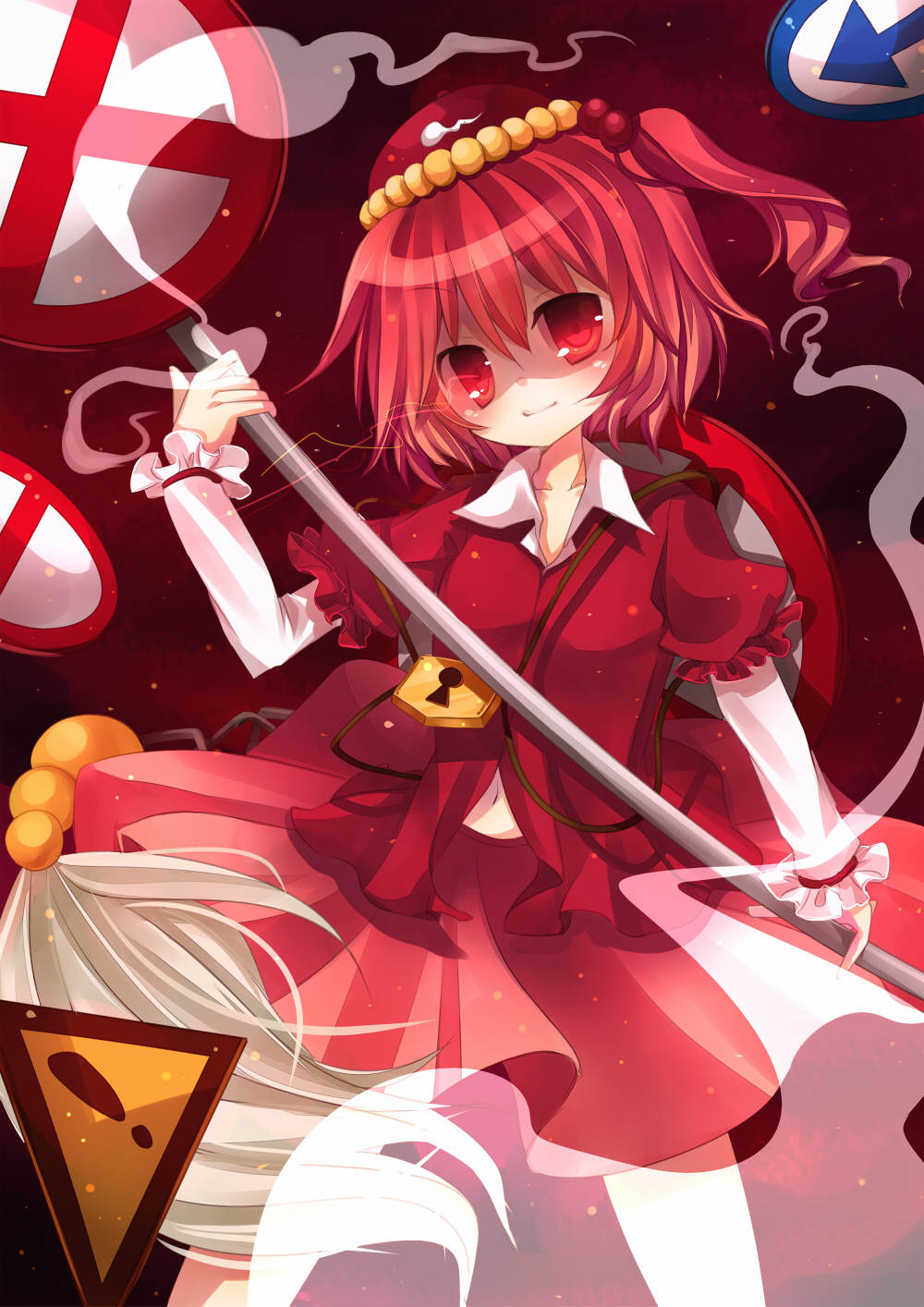 highres kawashiro_mitori kusa original red_hair redhead solo touhou