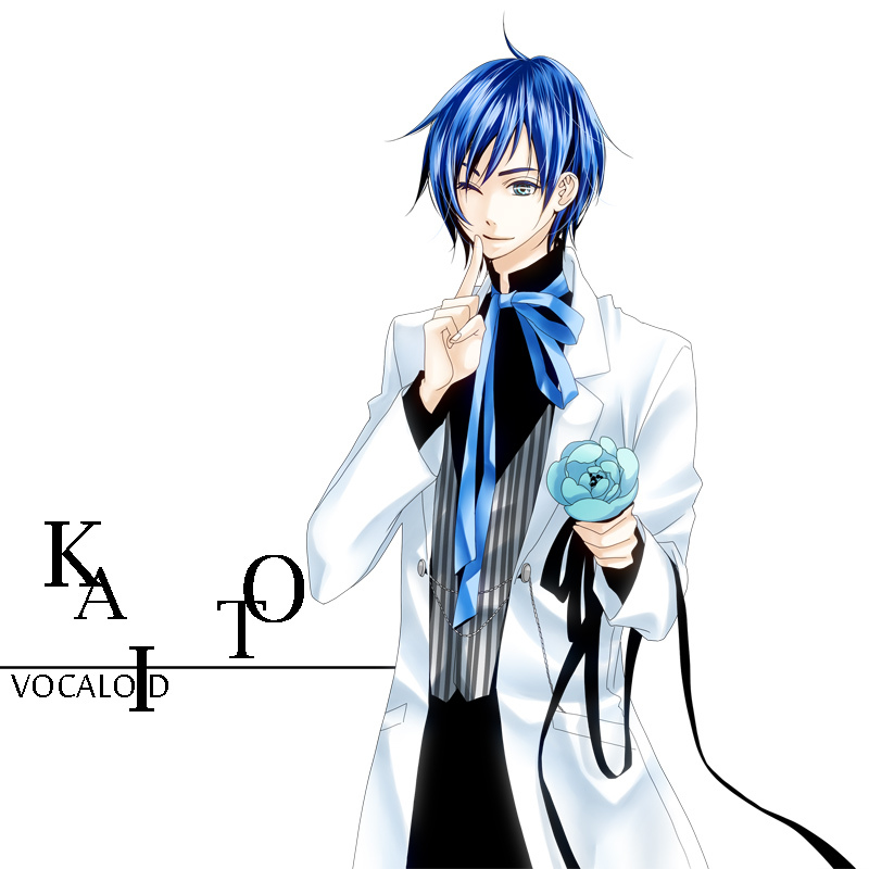 blue blue_hair flower formal haruma_(high_drop) kaito male solo vocaloid wink