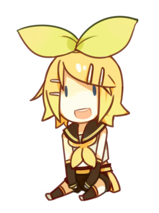 :d chibi detached_sleeves glider_(artist) guraida kagamine_rin lowres open_mouth ribbon smile vocaloid