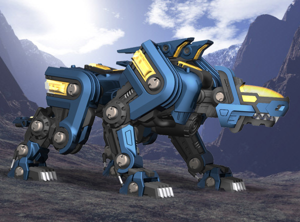 armor blitz_panther cannon gun mecha mountain no_humans original panther scenery weapon zoids