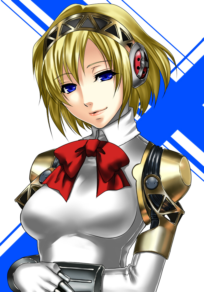 android bad_id blonde_hair blue_eyes bow ogera_okera persona persona_3 smile