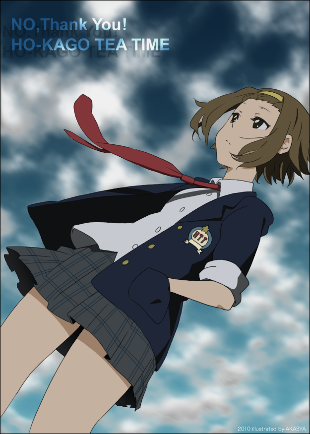 brown_eyes brown_hair dutch_angle hairband hand_in_pocket k-on! necktie no_thank_you no_thank_you! school_uniform short_hair sleeves_rolled_up tainaka_ritsu