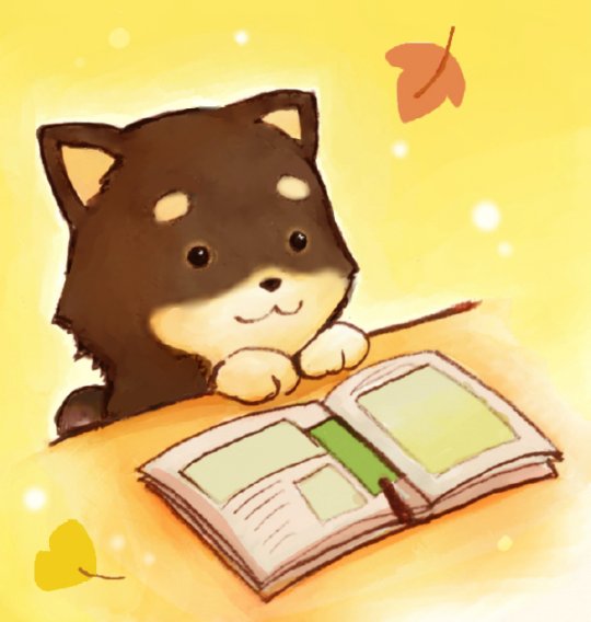 book book_focus dog eijima_moko no_humans