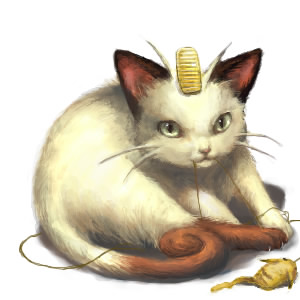 cat lowres meowth no_humans pikachu pokemon pokemon_(creature) realistic string toto_mame yarn