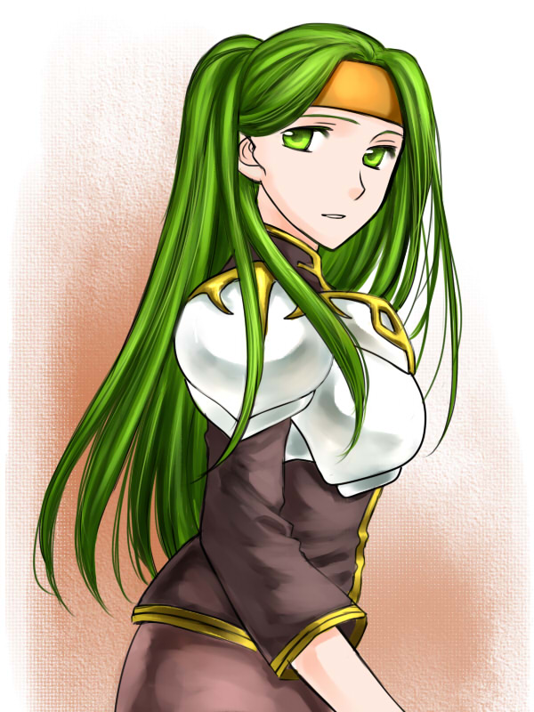 armor fire_emblem fire_emblem:_seima_no_kouseki green_eyes green_hair headband long_hair syrene