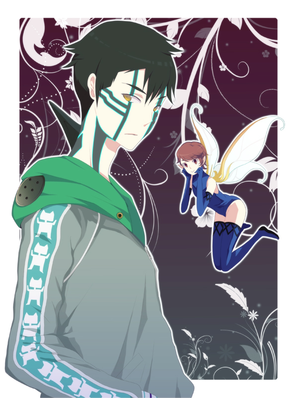 fairy harano hitoshura hoodie male pixie_(megami_tensei) shin_megami_tensei shin_megami_tensei_iii:_nocturne tattoo