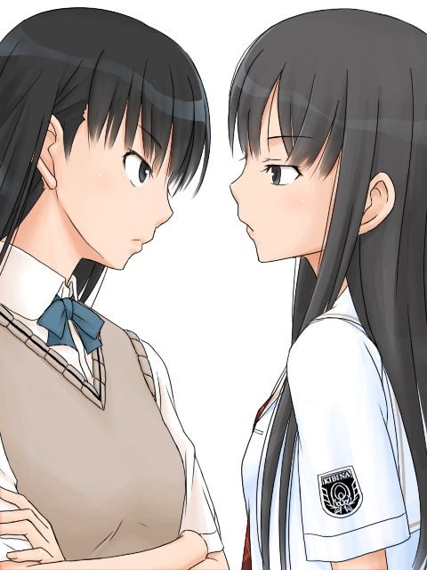 amagami angry ayatsuji_tsukasa crossover futami_eriko kimi_kiss multiple_girls school_uniform staring
