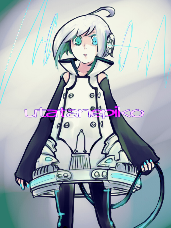 1boy ahoge boy character_name glowing kako_(n0g1_h) male music solo sony utatane_piko vocaloid white