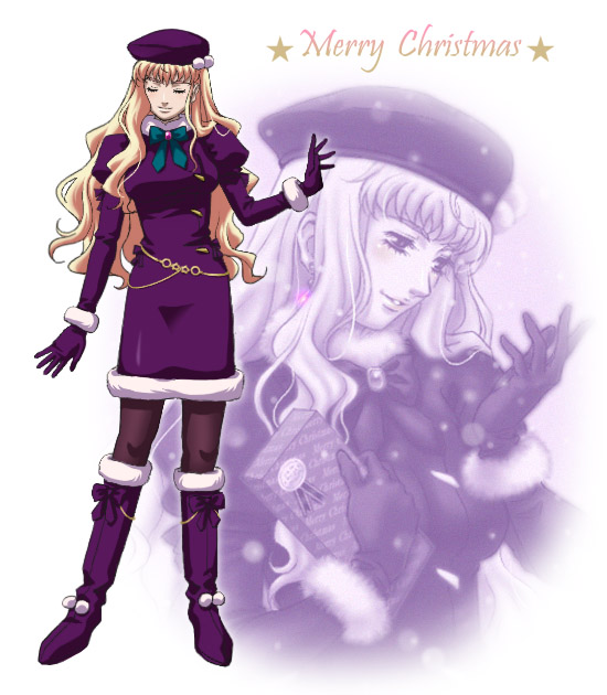 closed_eyes eyes_closed gloves hat jewelry long_hair macross macross_frontier mm_(masaki44rakugak) pantyhose purple_pantyhose sheryl_nome single_earring snow