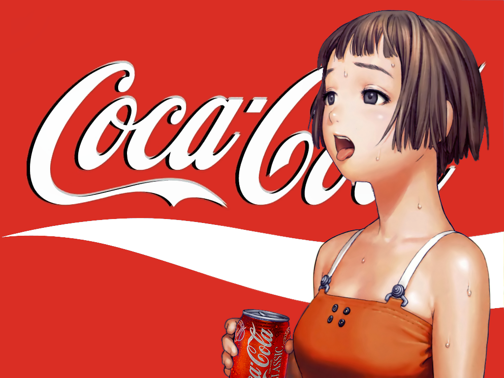 can coca-cola drink murata_renji okappa parody photoshop range_murata red_hair sweat sweating wallpaper