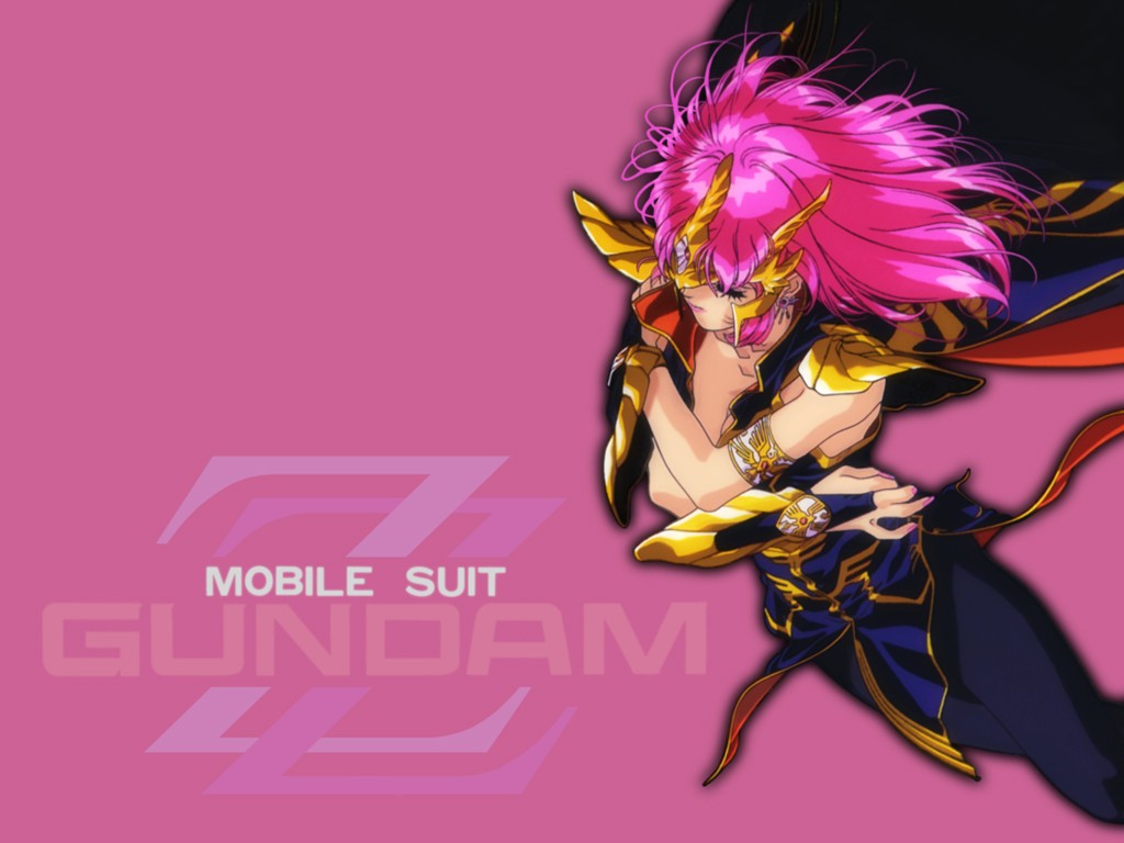 gundam gundam_zz haman_karn mobile_suit_gundam pantyhose pink_hair wallpaper