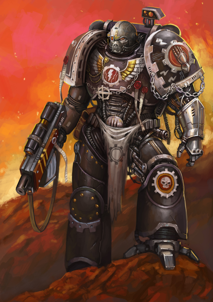 armor bolter cyborg iron_hands lieqi_hun lqh space_marines warhammer_40k weapon