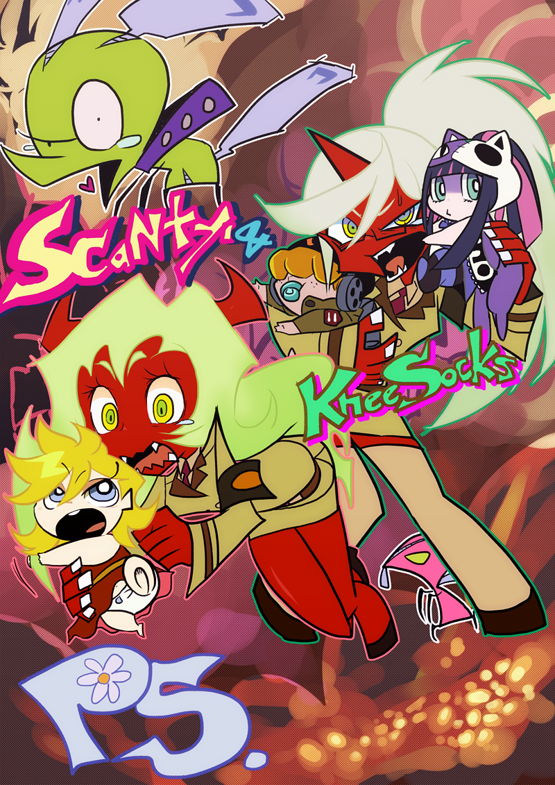 brief_(character) brief_(psg) chuck chuck_(psg) fastener fastener_(psg) freckles glasses horn kaboom-chuck kaboom_(mattsuo) kneesocks_(character) kneesocks_(psg) panty_&amp;_stocking_with_garterbelt panty_(character) panty_(psg) red_skin scanty scanty_(psg) stocking_(character) stocking_(psg)