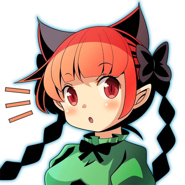 1girl :o animal_ears blush braid bust cat_ears extra_ears kaenbyou_rin oimo_(imoyoukan) open_mouth pointy_ears red_eyes redhead solo touhou twin_braids