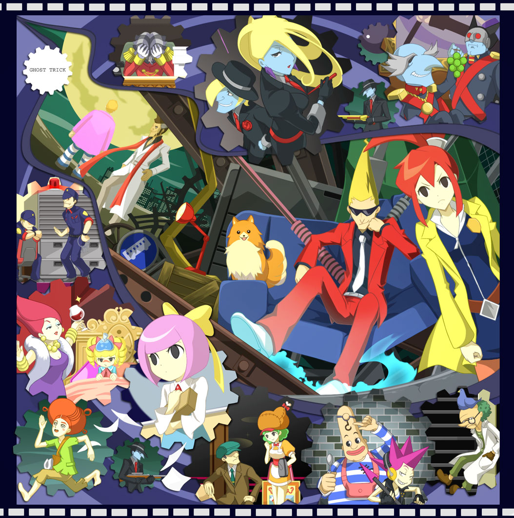 bailey beauty_(ghost_trick) bird cat couch detective dog emma_(ghost_trick) everyone ghost_trick jeego johdo kabanera kanon_(ghost_trick) lynne memry missile_(ghost_trick) pigeon professor_(ghost_trick) ray_(ghost_trick) rindge sissel susutake_(pixiv) tengo