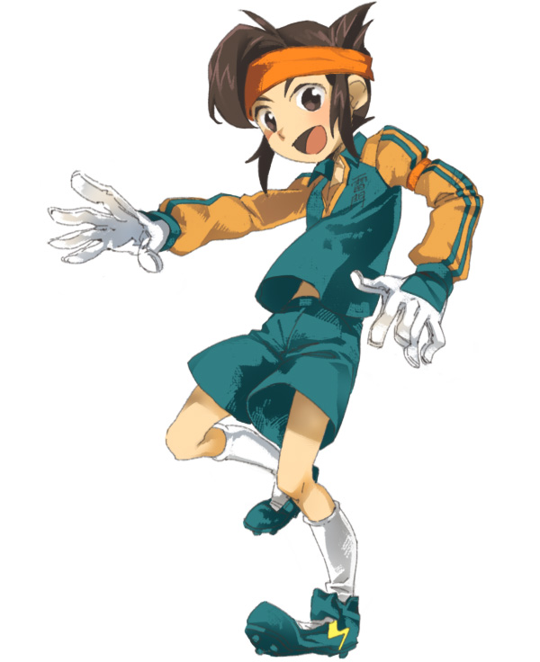 brown_hair endou_mamoru gloves headband inazuma_eleven inazuma_eleven_(series) kayako_(tdxxxk) male open_mouth short_hair