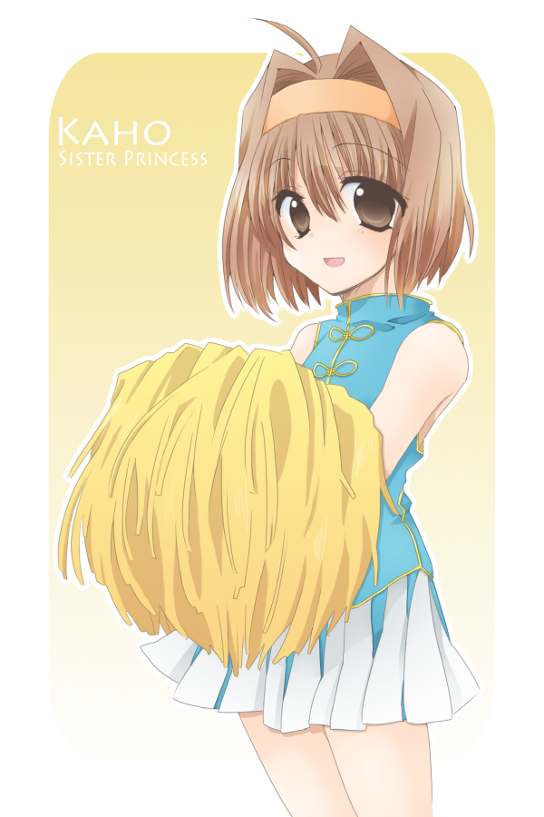 brown_hair cheerleader hairband kaho_(sister_princess) pom_poms short_hair sister_princess tatsuko
