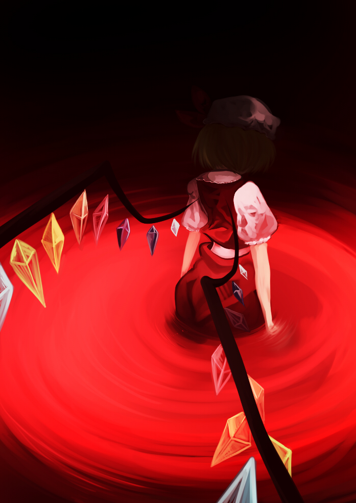 bad_id blood flandre_scarlet from_behind solo touhou yotty_(tofuderp)