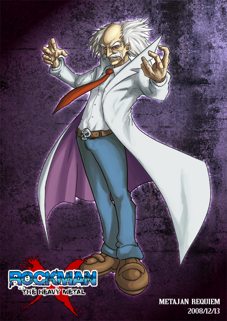 albert_w._wily albert_w_wily bald capcom dated doctor evil_grin evil_smile facial_hair grin kei-suwabe labcoat male mustache necktie old_man rockman skull smile solo white_hair