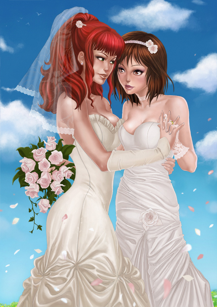 flower gunbuster jung_freud takaya_noriko top_wo_nerae! wedding yuri