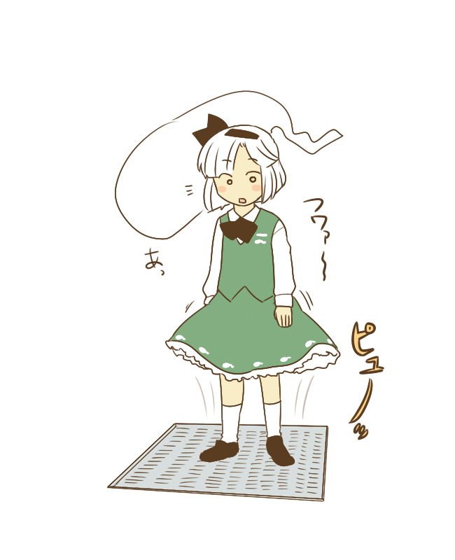 hairband konpaku_youmu konpaku_youmu_(ghost) koyama_shigeru myon open_mouth short_hair solo touhou white_hair