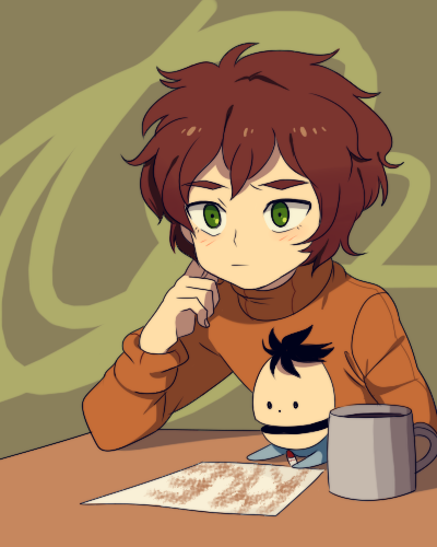 brothers brown_hair coffee_mug green_eyes ike_broflovski kyle_broflovski laphy lowres male short_hair siblings south_park