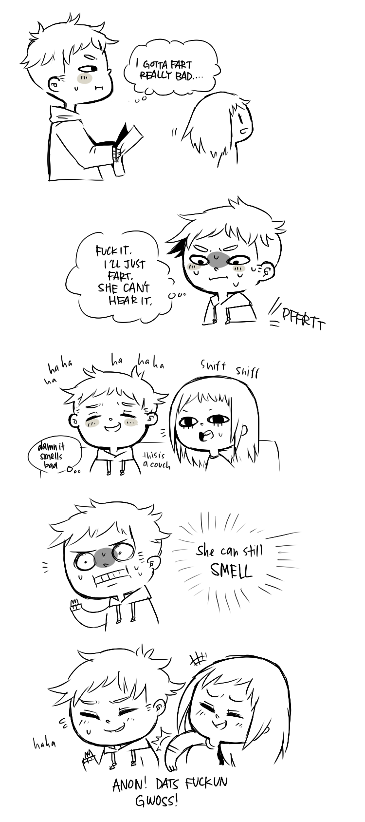 4chan comic couple deaf english fart highres monochrome original