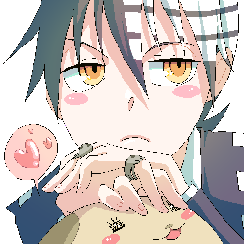 blush boy death_the_kid harukaumedaya jewelry lowres pin ring soul_eater yellow_eyes