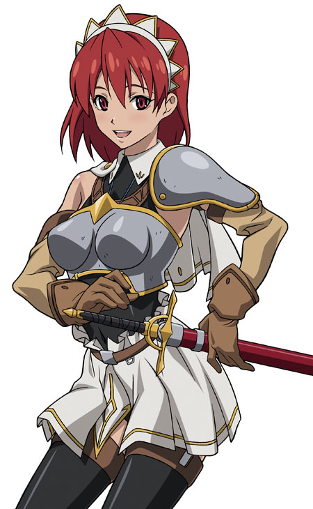 cecily_cambell cecily_campbell exif_thumbnail_surprise red_hair redhead seiken_no_blacksmith short_hair skirt solo sword takapiko thigh-highs thighhighs weapon
