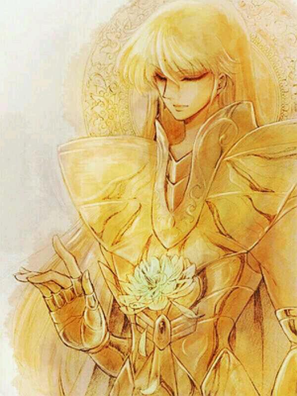 1boy androgynous armor blonde_hair long_hair saint_seiya solo virgo_shaka
