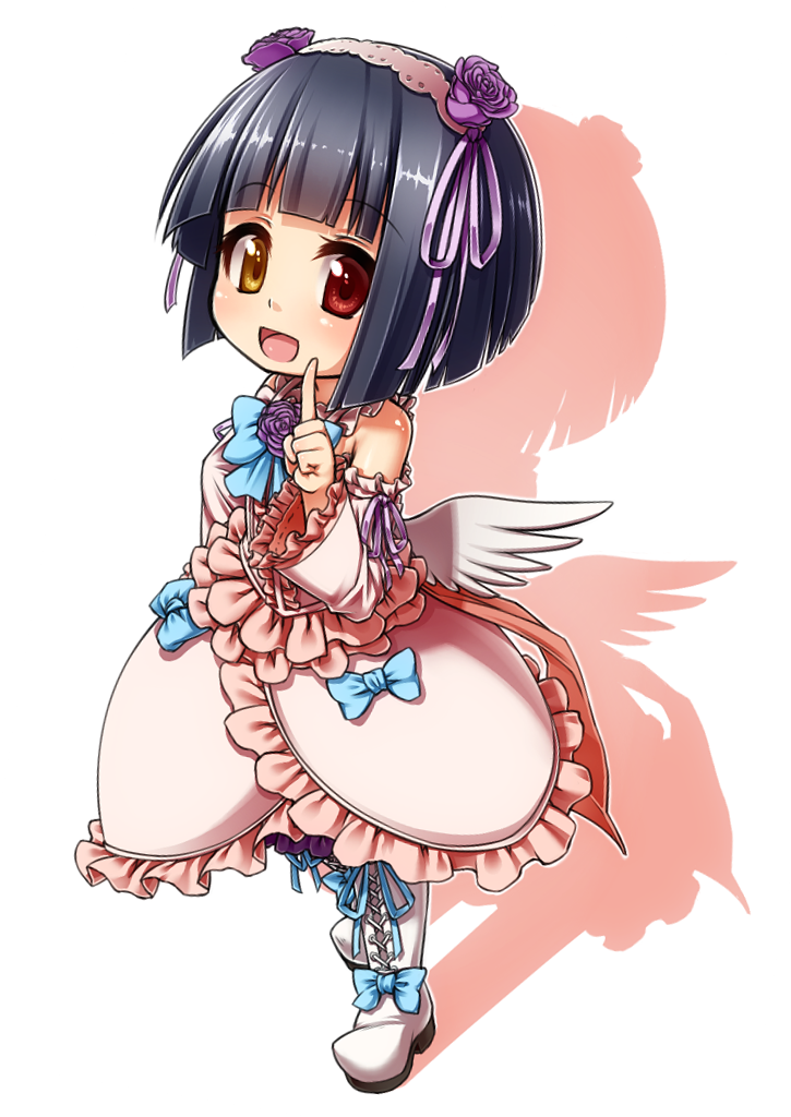 1girl black_hair dress gokou_tamaki heterochromia lolita_fashion ore_no_imouto_ga_konna_ni_kawaii_wake_ga_nai rutsubo short_hair