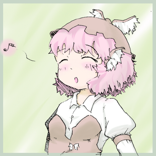 closed_eyes eyes_closed hat lowres musical_note mystia_lorelei philier_ignisia pink_hair short_hair singing solo touhou