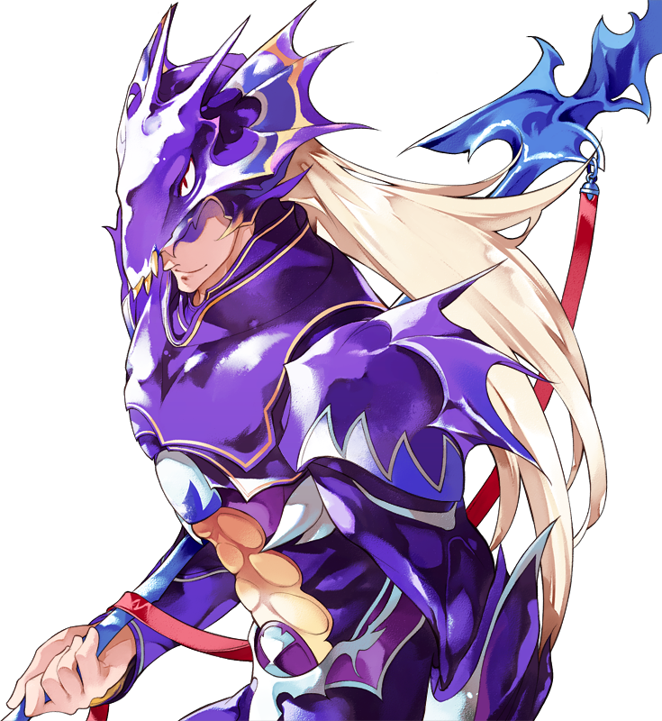 armor blonde_hair cain_highwind dragoon final_fantasy final_fantasy_iv hat_over_eyes helmet long_hair male polearm smile solo sumi_keiichi transparent_background weapon