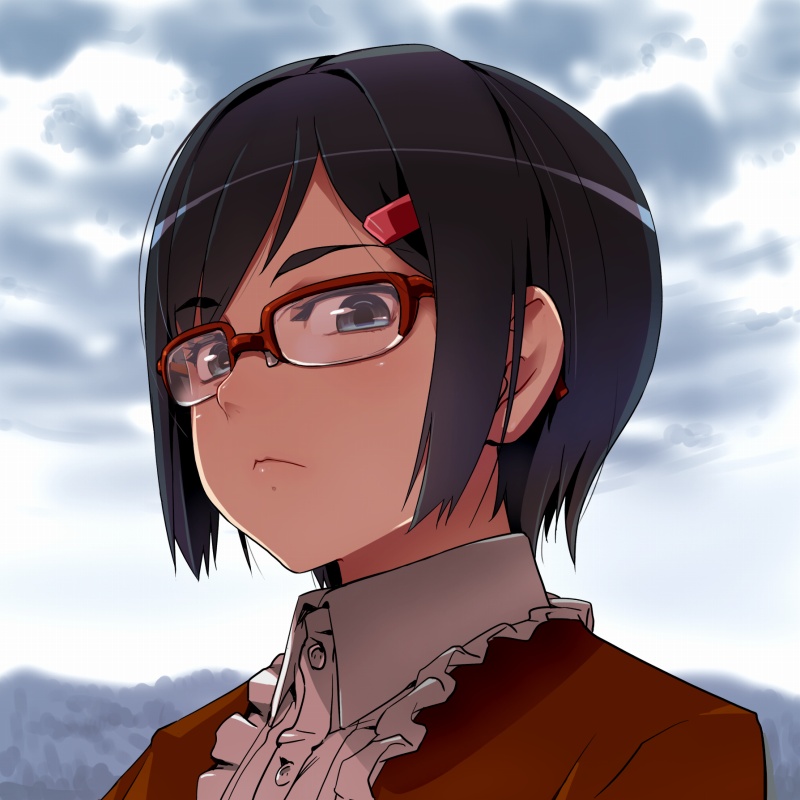 ano_hi_mita_hana_no_namae_wo_bokutachi_wa_mada_shiranai bad_id face fujisawa_takashi glasses hair_ornament hairclip heartbreak_haircut over-rim_glasses portrait red-framed_glasses semi-rimless_glasses short_hair spoilers tsurumi_chiriko