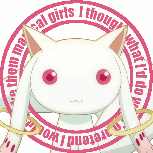 animated animated_gif ghost_in_the_shell gif kyubey laughing_man mahou_shoujo_madoka_magica parody stare