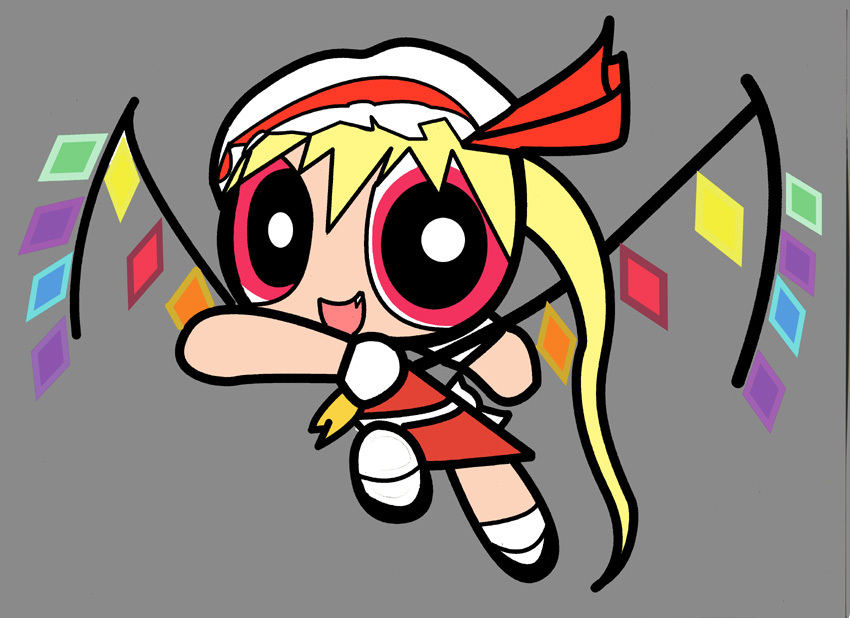 fang flandre_scarlet kai187 parody powerpuff_girls side_ponytail style_parody touhou