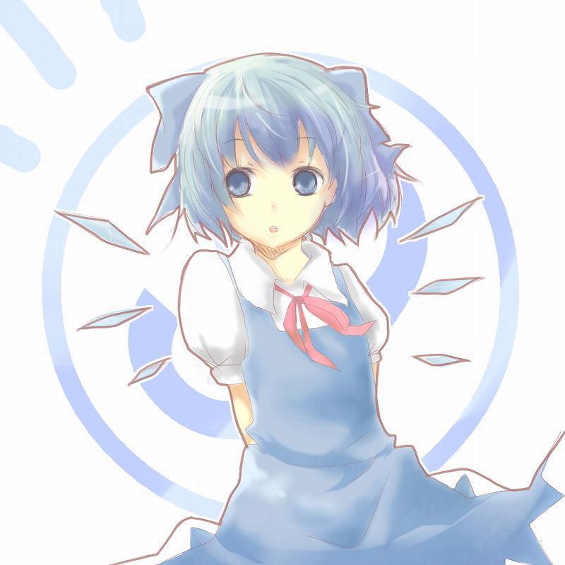 blue_eyes blue_hair cirno ice nishiokashio touhou ⑨