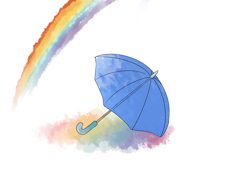 aenobas comic hammer_(sunset_beach) no_humans rainbow silent_comic touhou umbrella
