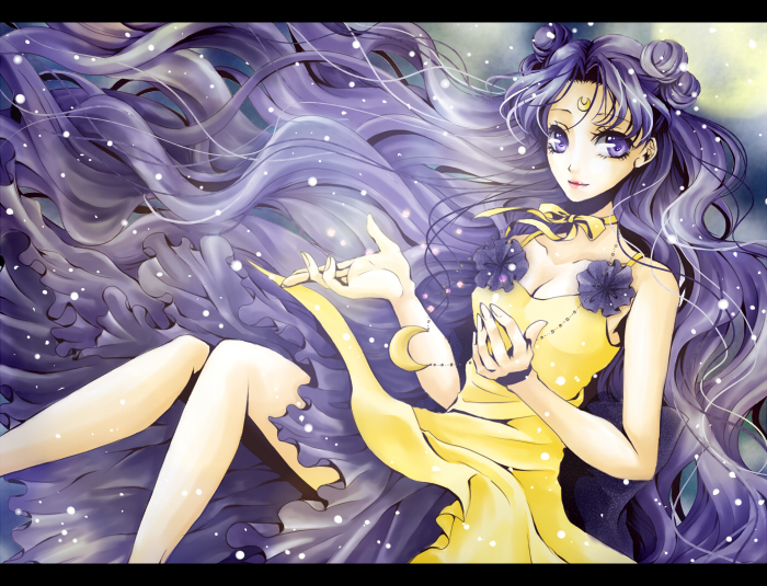 bishoujo_senshi_sailor_moon dress flower long_hair luna_(sailor_moon) magical_girl mahou_shoujo purple_eyes purple_hair solo