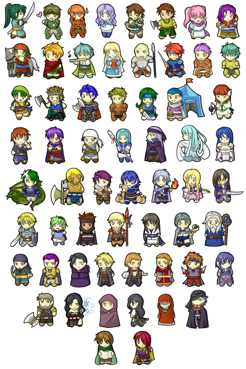 armor arrow athos axe bartre beard belt black_hair blonde_hair blue_eyes blue_hair book bow_(weapon) braid brendan_reed brown_eyes brown_hair canas cape chibi closed_eyes darin dart_(fire_emblem) denning dorcas eliwood ephidel erk everyone farina fiora fire_emblem fire_emblem:_rekka_no_ken florina flute geitz green_hair guy_(fire_emblem) harken hawkeye_(fire_emblem) headscarf heart heath_(fire_emblem) hector horse isadora jaffar jerme karel karla kenneth kent_(fire_emblem) kishuna knives lance legault leila_(fire_emblem) limstella linus_reed lloyd_reed long_hair louise_(fire_emblem) lowen lucius lyn marcus_(fire_emblem) matthew merlinus money monocle nergal_(fire_emblem) nils ninian nino_(fire_emblem) open_mouth orange_hair oswin pegasus_knight pent pink_hair priscilla_(fire_emblem) purple_hair rath raven_(fire_emblem) rebecca_(fire_emblem) red_eyes redhead sain_(fire_emblem) serra short_hair silver_hair sonia_(fire_emblem) staff sweatdrop sword twin_braids uhai ursula_(fire_emblem) vaida violet_eyes wallace_(fire_emblem) wil yellow_eyes