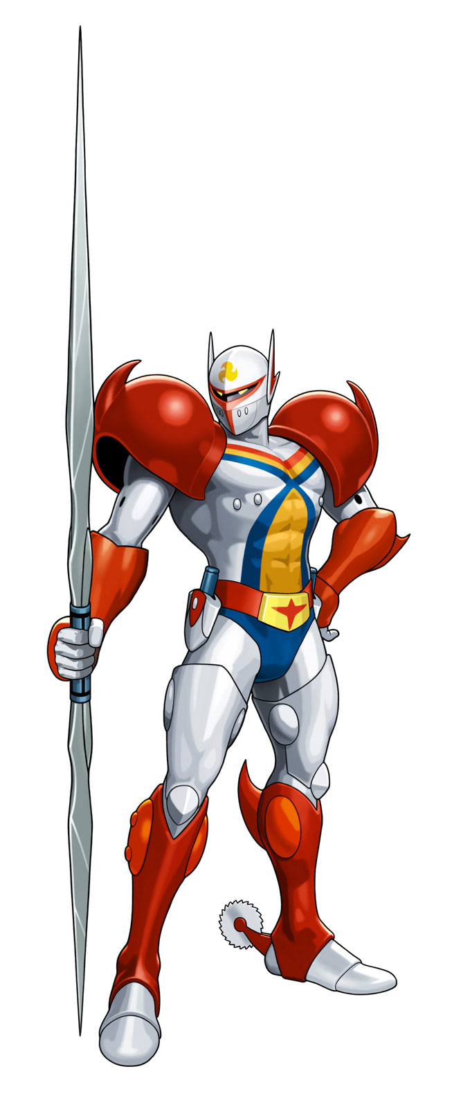 highres lance official_art polearm power_armor shinkiro tatsunoko_vs_capcom tekkaman_(character) uchuu_no_kishi_tekkaman weapon