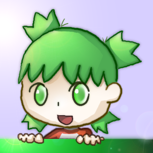 green_eyes green_hair koiwai_yotsuba smile sn yotsubato!