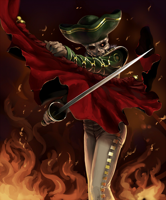 hat hi-ho- matador_(megami_tensei) no_humans shin_megami_tensei shin_megami_tensei_iii:_nocturne skull solo sword weapon