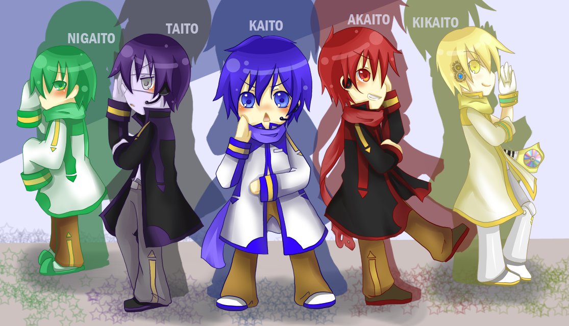 akaito blush chibi group jpeg_artifacts kaito kikaito male nigaito shion_taito taito vocaloid