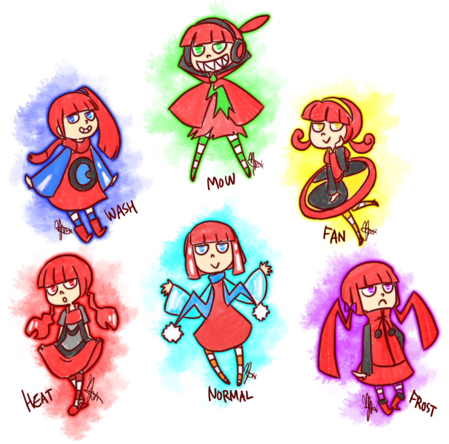 gijinka ky-nim moemon multiple_girls personification pokemon pokemon_(game) rotom